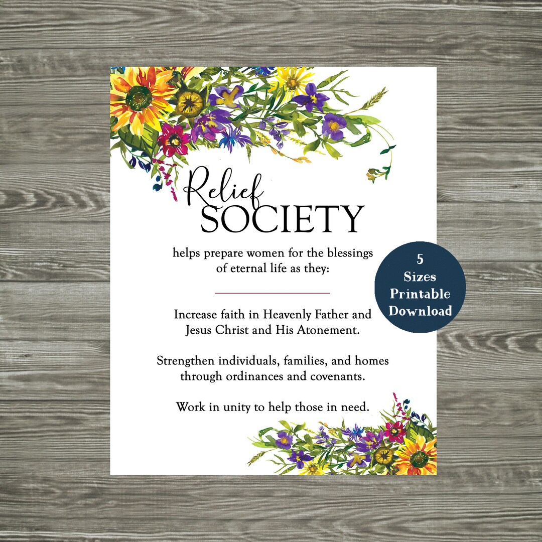 Relief Society Purpose Relief Society Purpose Printable Printable