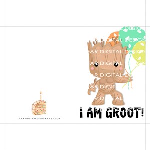 I Am Groot Printable Birthday Card for Boys Printable Birthday Card ...