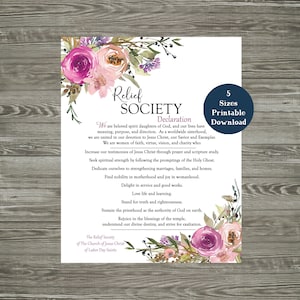 Relief Society Declaration | Relief Society Declaration Printable | Printable Relief Society Declaration | Instant Download | Relief Society