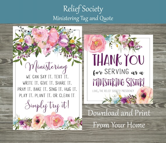 Relief Society Ministering Handout | Relief Society Ministering Printable | Printable Relief Society Ministering | LDS Relief Society Print
