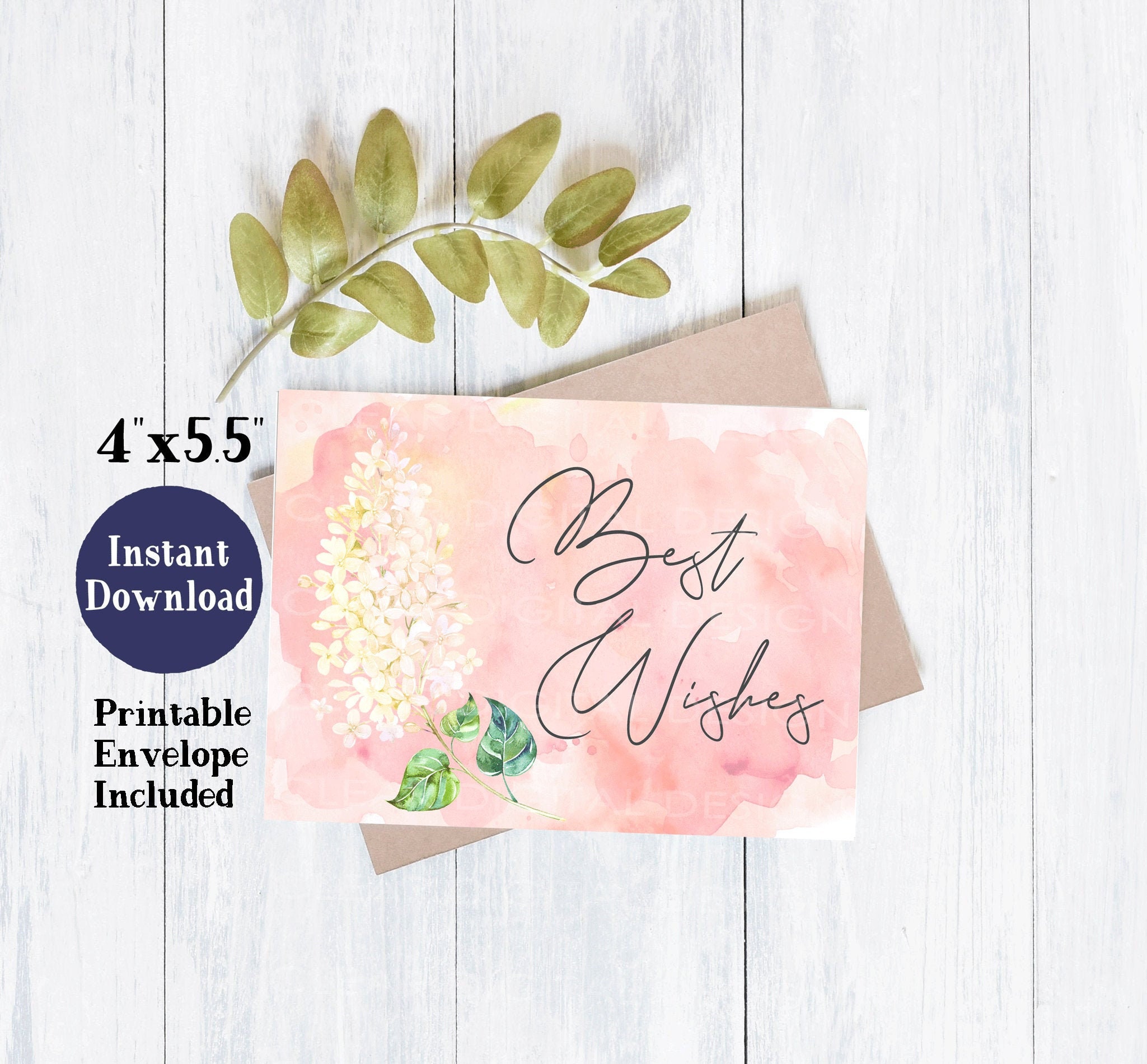 Printable Best Wishes Card Printable Wedding Card | Etsy