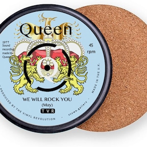Queen Vinyl Record Coaster We Will Rock You