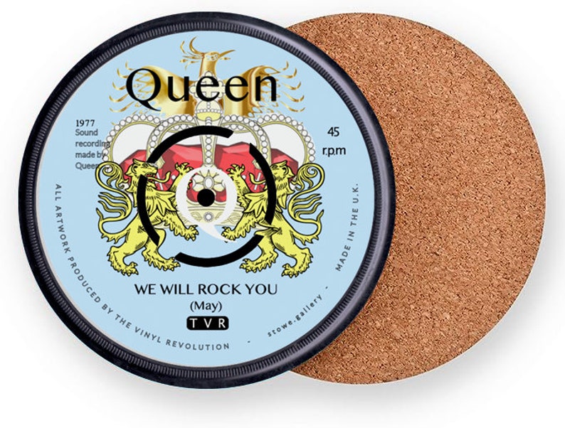 Queen Vinyl Record Coaster We Will Rock You