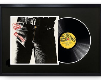 The Rolling Stones Original Vinyl Albums, Framed Sleeves and Records.