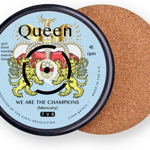 Queen Vinyl Record Coaster We are the Champions