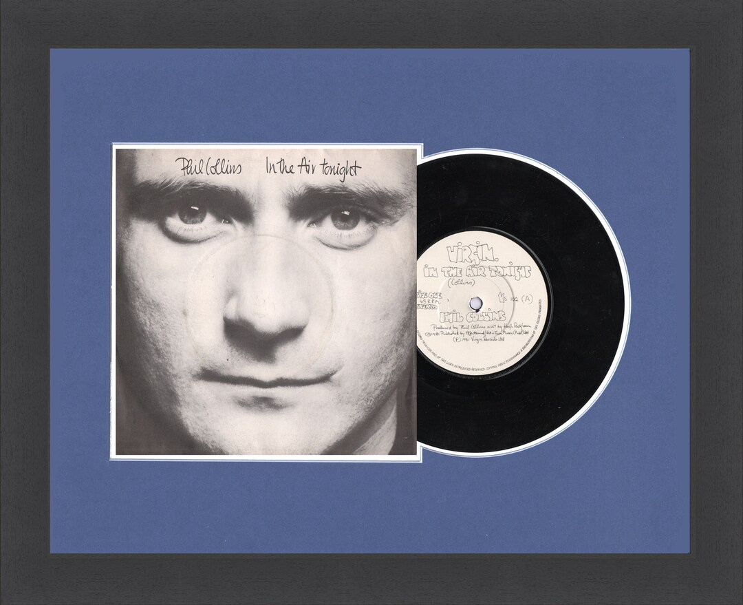 Phil Collins Vinyl Record in the Air Tonight Framed Vinyl Single Original 1981 Gift, Birthday