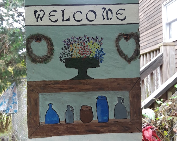 Hand painted welcome slate