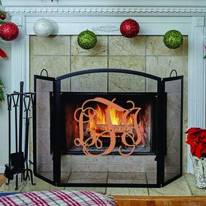 XL Monogramed Fireplace Screen image 1