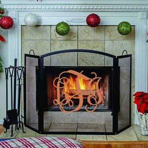 XL Monogramed Fireplace Screen
