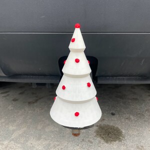 Christmas Tree Hitch Ball Cover. Cover your trailer hitch ball with the Christmas Spirit White