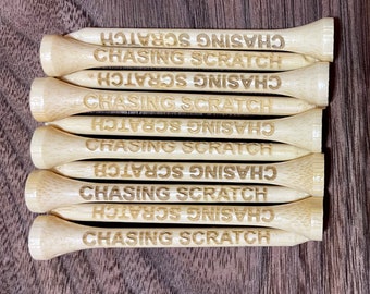 Custom Engraved Bamboo Golf Tees set of 10 with velvet gift bag FREE SHIPPING!!!