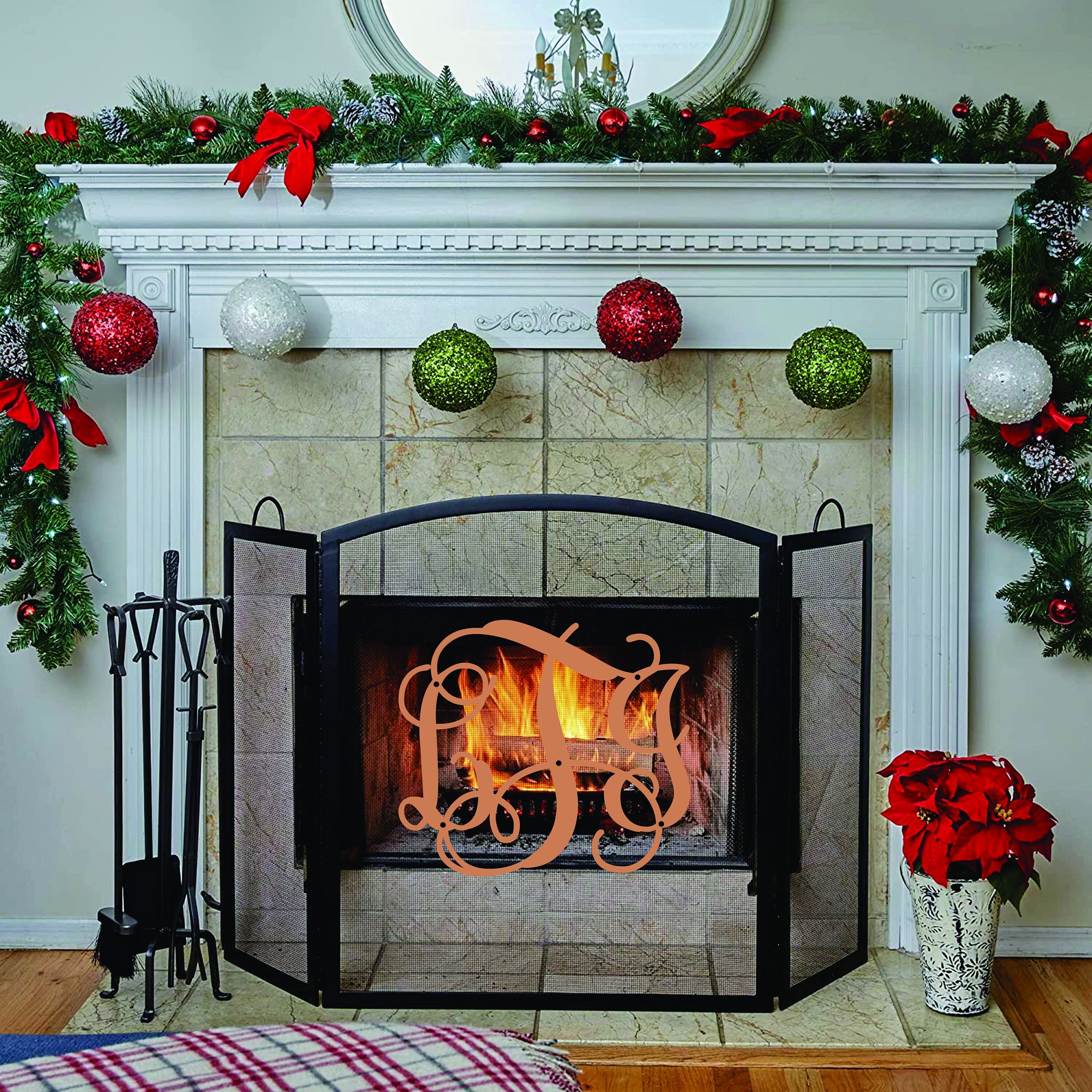 Christmas fireplace screen online