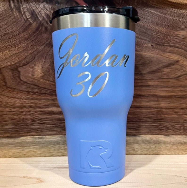 Blue Marlin Fish Personalized Custom Engraved Tumbler. Laser Engraved Stainless Steel Cup. image 5