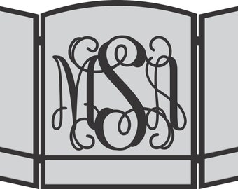 Monogramed Fireplace Screen