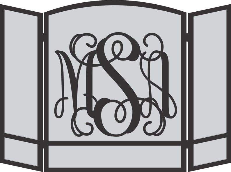 Monogramed Fireplace Screen image 1