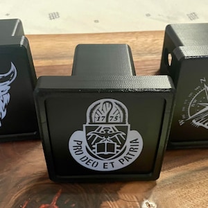 Custom Logo Trailer Hitch Tube Cover for 2" 2.5” 1.25” and 3”  Receivers Monogram all weather resistant