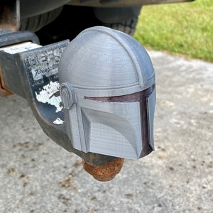 Mandalorian Helmet Inspired Trailer Hitch Ball Cover Tow Ball Cap Sleeve 2 Flexible image 1