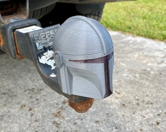 Mandalorian Helmet Inspired Trailer Hitch Ball Cover Tow Ball Cap Sleeve 2" Flexible