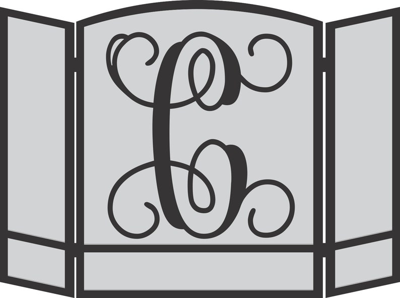 Monogramed Fireplace Screen image 5