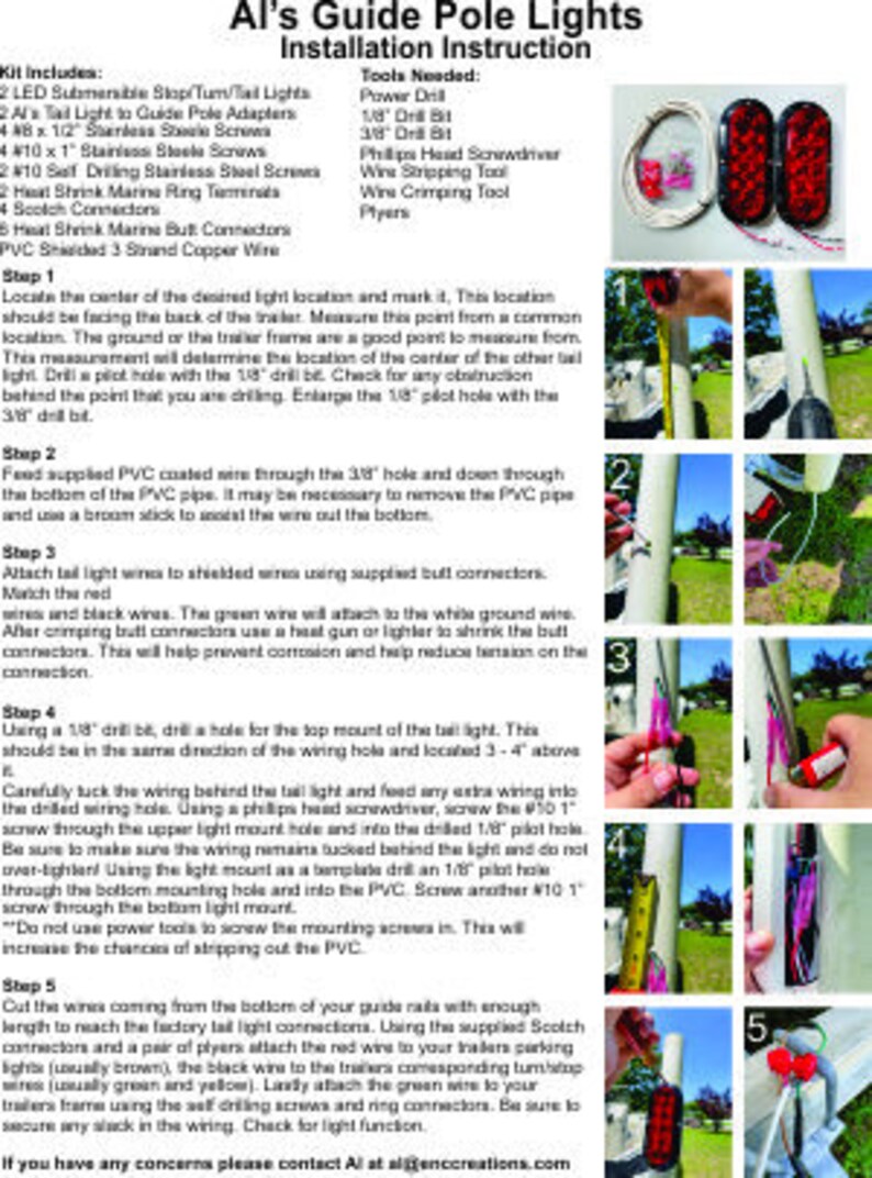 Al's Trailer Guide Pole Lights Etsy