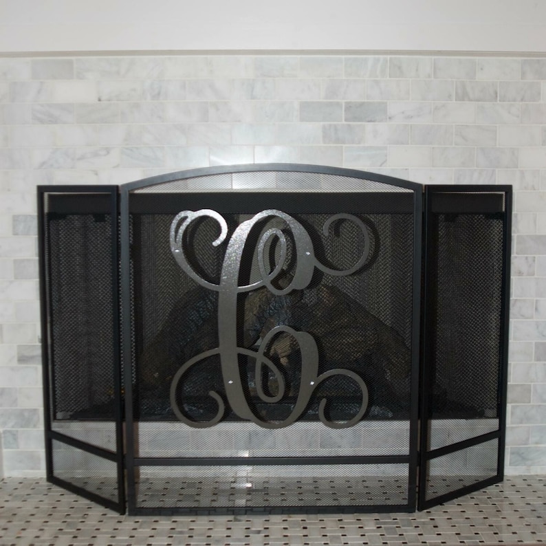 Monogramed Fireplace Screen image 2