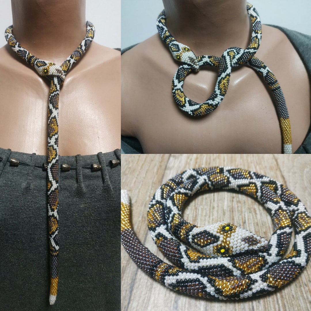 Crochet Beaded Snake Necklace,turkish Snake Pow,prisoners of First