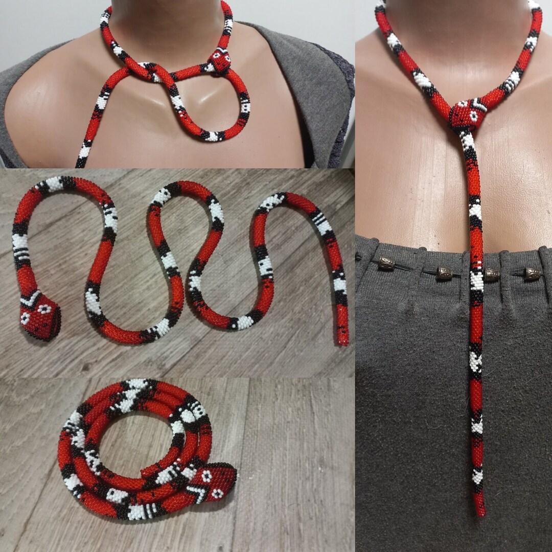 Crochet Beaded Snake Necklace,turkish Snake Pow,prisoners of First