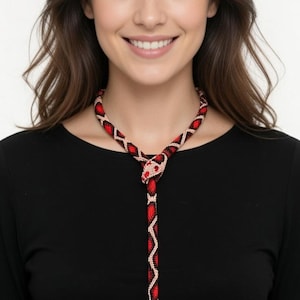 crochet beaded snake necklace,turkish snake pow,prisoners of first world war,cravat for women,gift to her,vintage style,jewelry choker