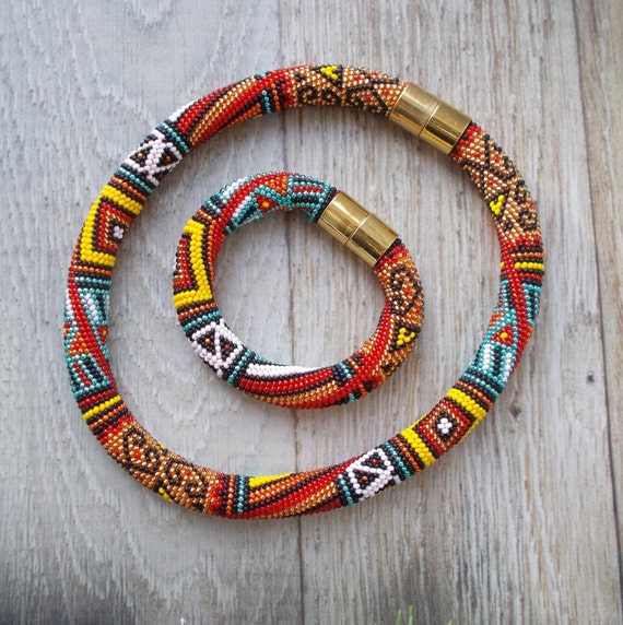 Beaded Jewelry Set for Women and Men Necklace Bracelet With