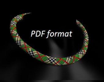 Beaded Crochet Necklace Pattern, Geometric Rope (PDF)