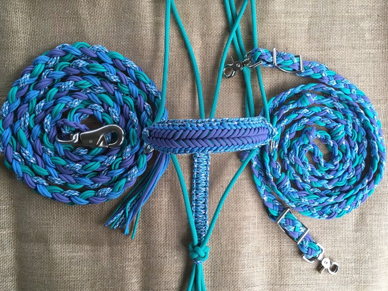 CUSTOM Bitless Trail Set Rope Halter Sidepull With Braided Etsy