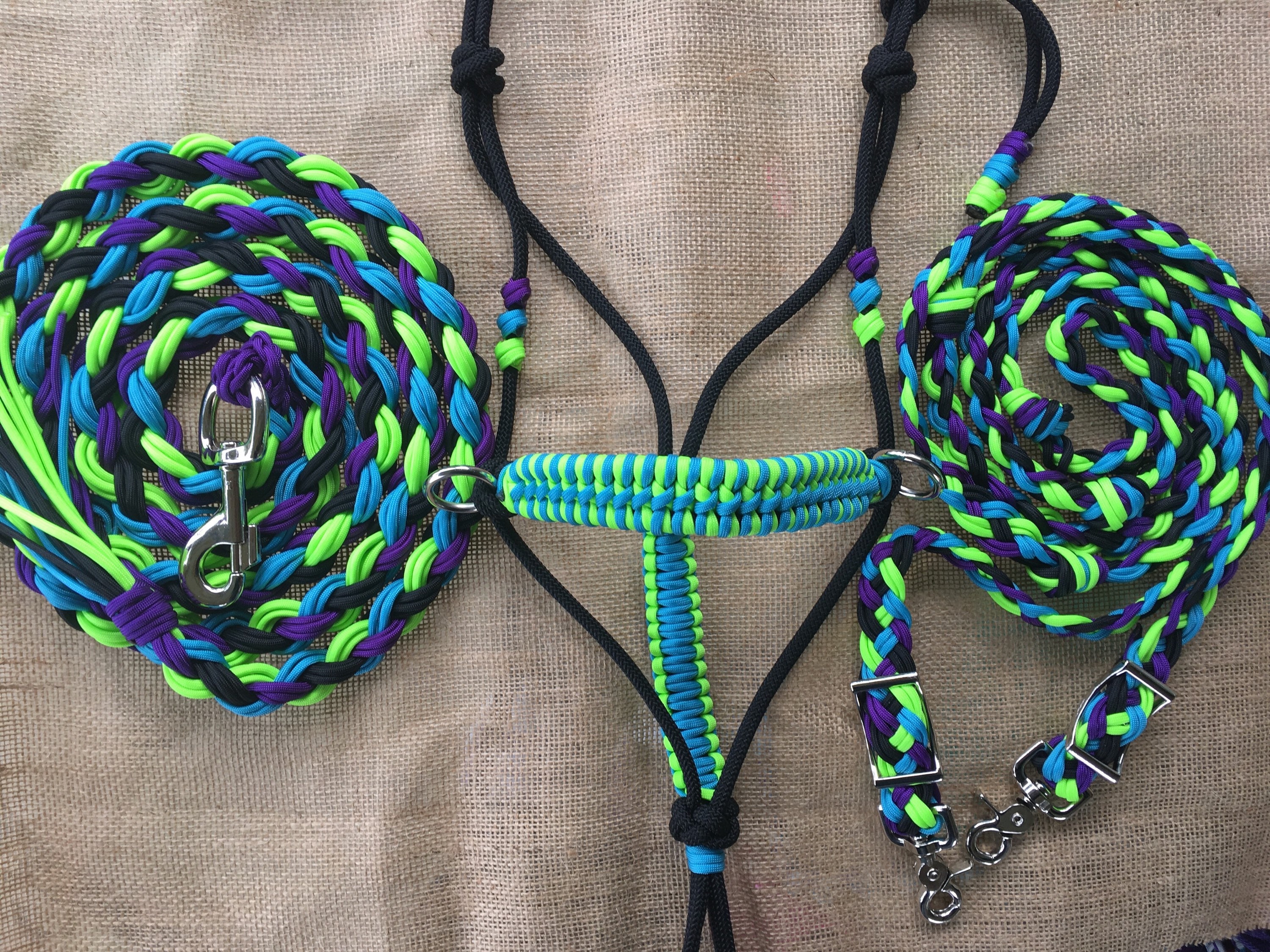 CUSTOM Bitless Trail Set Rope Halter SidePull with braided Etsy