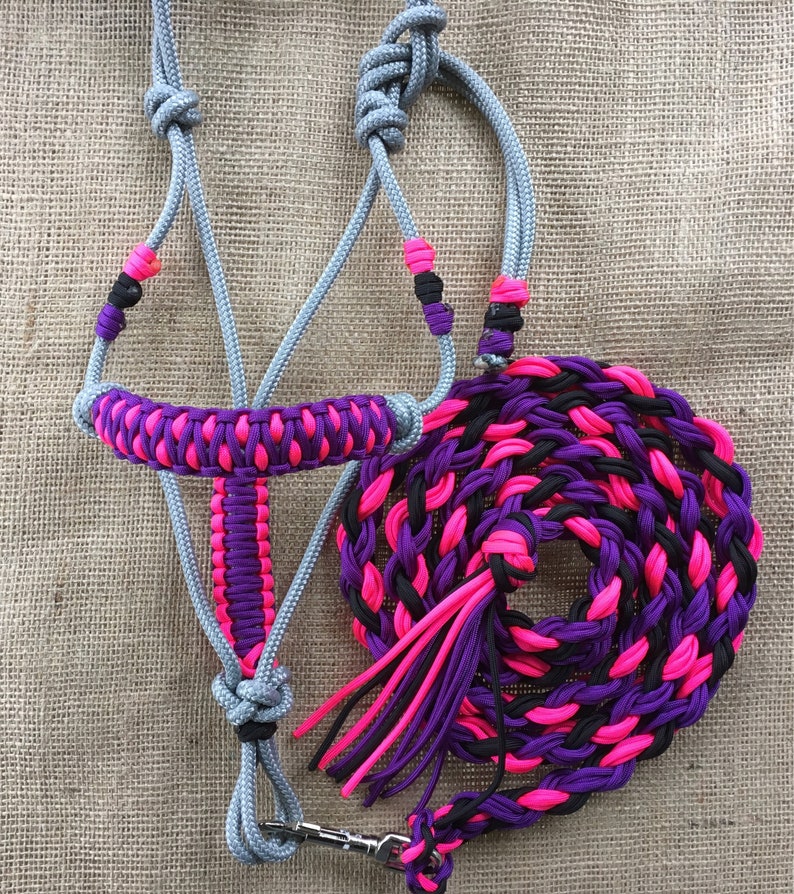CUSTOM Rope Horse Halter with Braided Noseband & Matching Etsy