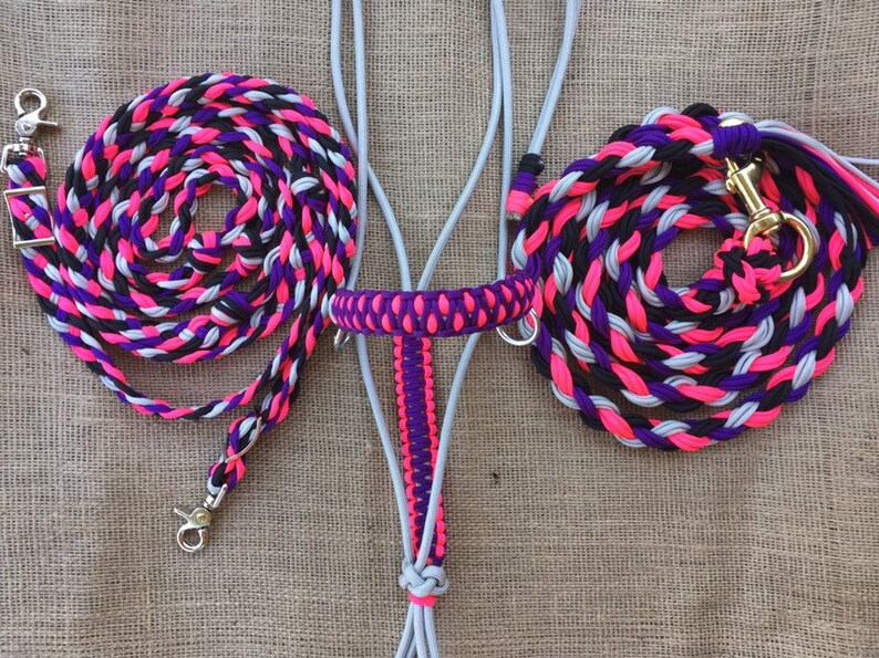 CUSTOM Bitless Trail Set Rope Halter Sidepull With Braided Etsy