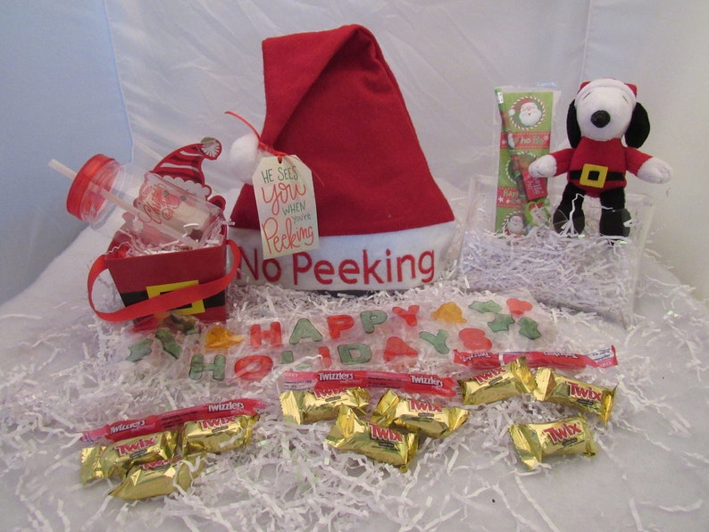 Peanuts Snoopy Christmas Gift Basket Plush 8 U1d Snoopy Santa Hat Festive Holiday Cup Filled With Candy Activities Personalized Gift Card Party Supplies Party Favors Games Brainchild Net