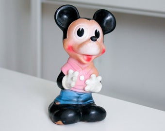 Vintage Mickey Mouse Rubber Toy by Biserka Zagreb Made in Yugoslavia / Vintage Rubber Squeeze Doll from the 70s / Vintage Walt Disney