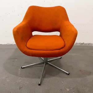 Mid Century Swivel Easy Chair / Vintage Home Office Chair / Egg Chair / Industrial Chair/ Orange/ Stol Kamnik/ Yugoslavia/ Retro Chair/ '70s