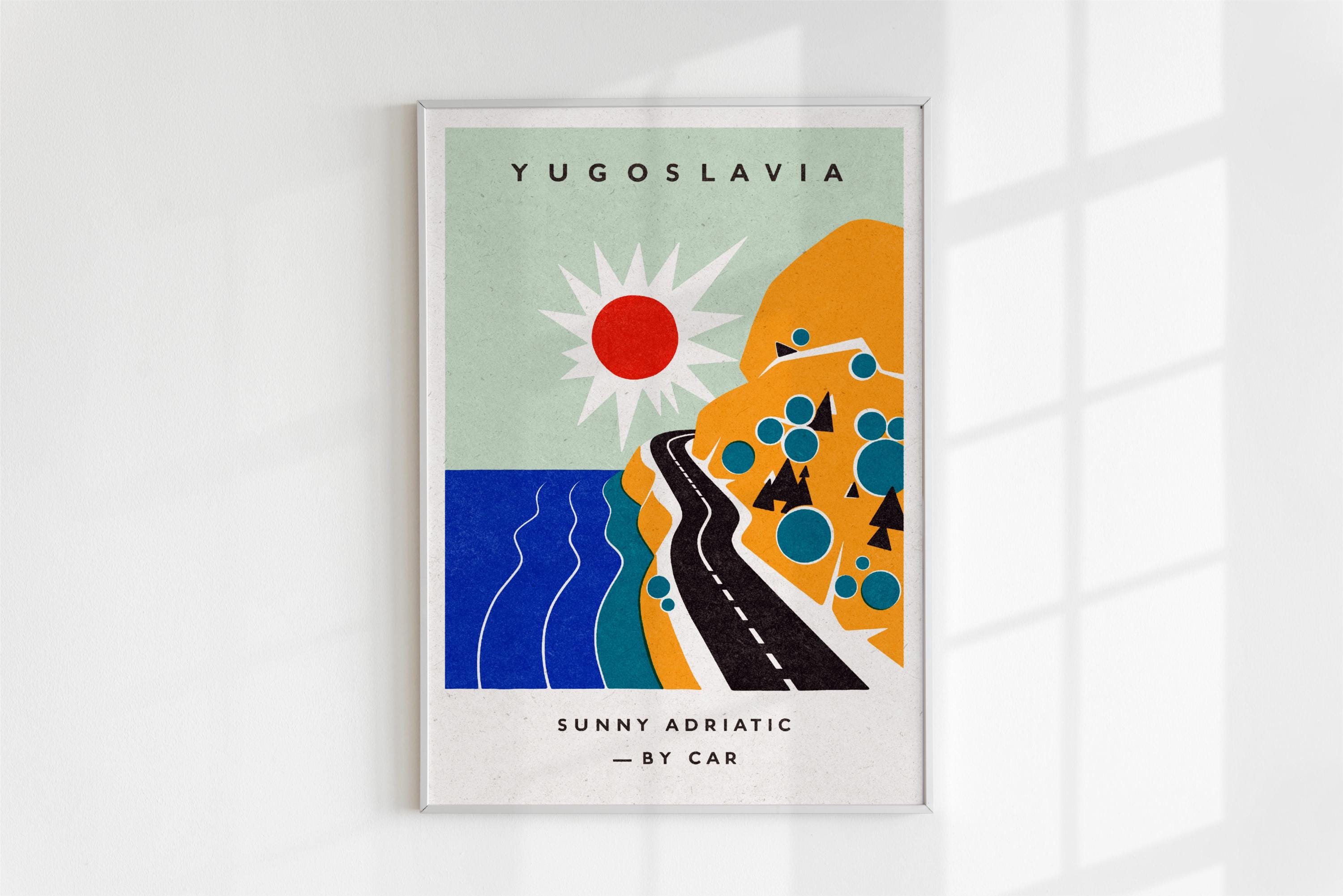 Vintage Yugoslavia Travel Poster: Sunny Adriatic Coastal Art - Etsy