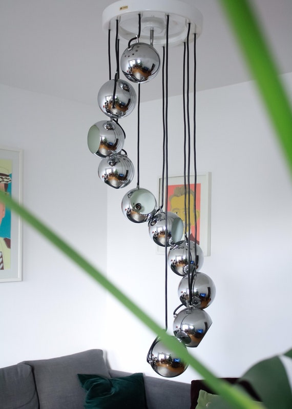 Mid Century Harvey Guzzini Chrome Casacade Lamp Vintage