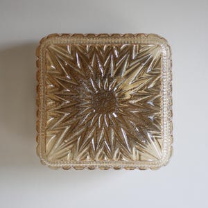 Vintage Glass Ceiling Sconce, 1970s Yugoslavia Flush Mount Lamp