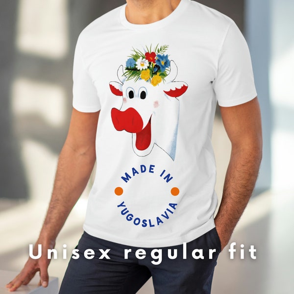 Regular fit Unisex Organic Cotton Kravica T-Shirt / Made in Yugoslavia / Vintage Gift for Her / Women's Vintage t shirt / Mens T-shirt
