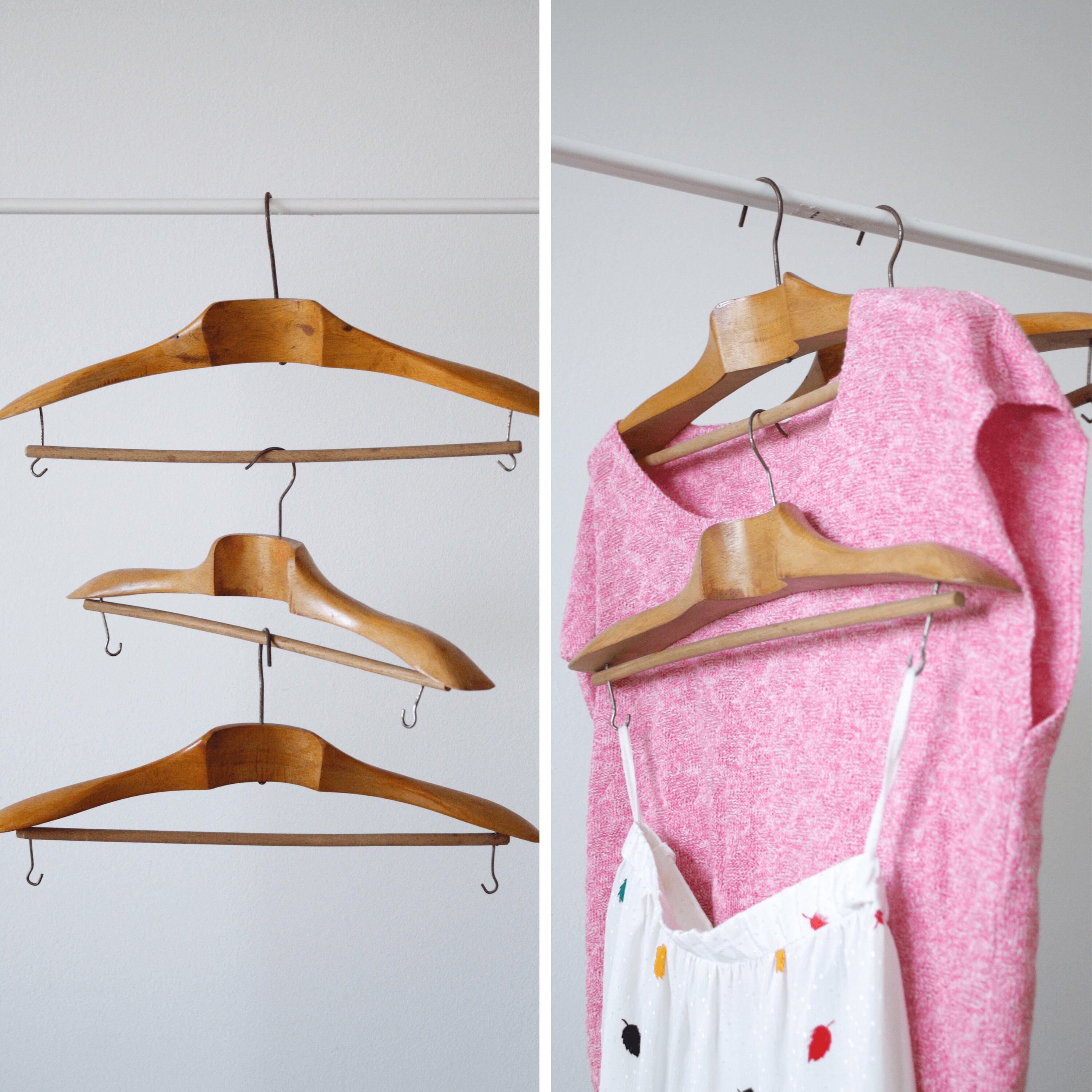 Set of 3 Vintage French Wooden Coat Hangers / Mid Century - Etsy 日本
