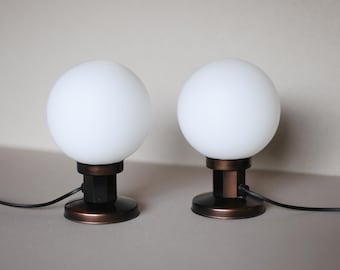 Vintage Brutalist Table Lamps: Yugoslav Modernist Bedside Lighting, Set of 2