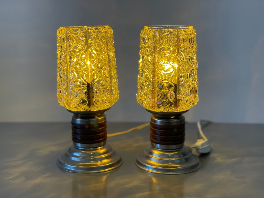 Vintage Bedside Lamp Pair / Vintage Table Desk Lamp / Mid - Etsy
