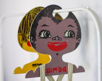 Perchas vintage para niños de Tom y Bimba, decoración infantil de Alemania Occidental