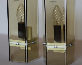 Vintage Meblo Guzzini Wall Sconces: Yugoslav Plexiglass MCM Lighting