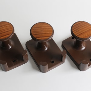 XL Brown Space Age Siro Coat Hooks / Vintage Coat Hangers / 70s Wall Hooks / Mid Century Wall Hanger / Retro Coat Rack / MCM Hangers