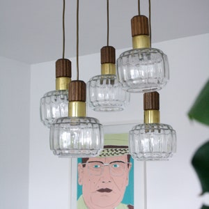 Space Age Sputnik Glass Cascade Chandelier Pendant Ceiling Lamp / Mid Century Modern Pendant Lamp / Vintage Pendant Light Lamp / Yugoslavia
