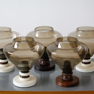 XL Smoked Glass Wall Sconce: Mid Century Space Age Lighting