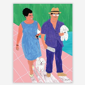 Tito and Jovanka Art Print: Vanga Island Illustration, Made in Yugoslavia
